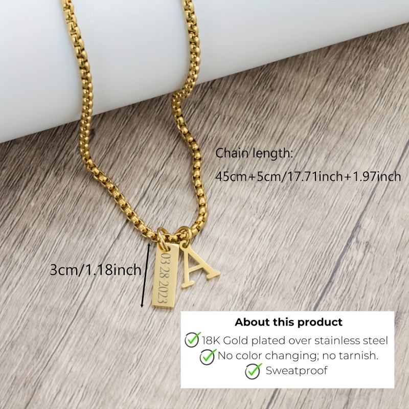Personalized Men's Initial Pendant Necklace — Custom Name Gift